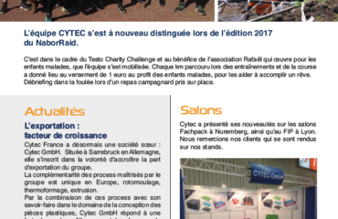 Capture montrant une actualité CYTEC de juillet 2017